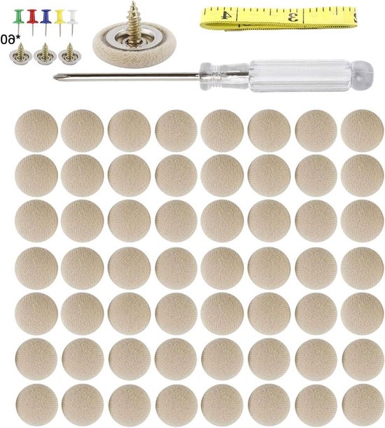 Dakhemel Reparatiekit - Interieur Bevestiging - Auto Interieur Herstel - Universele Pasvorm - 60 Delig - Beige