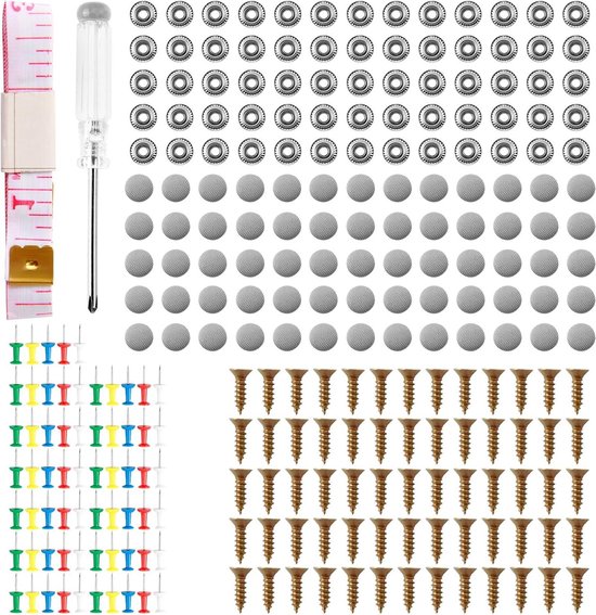 Dakhemel Reparatieset - Autohemel Knoppen - Interieur Herstellen - Complete 65-delige Kit - 2cm Diameter - Neutrale Kleur van Merkloos