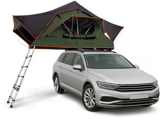 Daktent Lago - 2-personen - Incl. Matras - Zwart / Olijfgroen van Merkloos