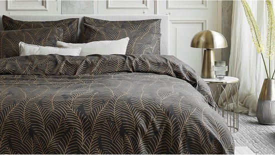Damai Bellezza - Dekbedovertrek - Satijn - 240x200/220 cm - Zwart + 2 kussenslopen 60x70 van Merkloos