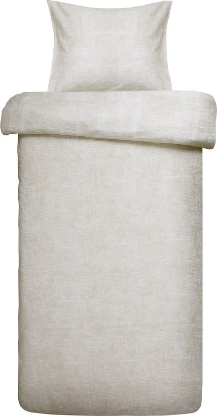 Damai dekbedovertrek Ebba - Biologisch Katoen - 140x200/220 cm - Beige + 1 kussensloop 60x70 van Damai