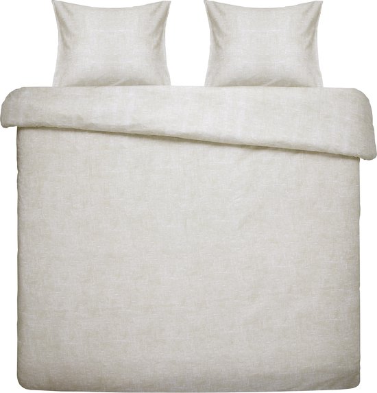 Damai dekbedovertrek Ebba - Biologisch Katoen - 200x200/220 cm - Beige + 2 kussenslopen 60x70 van Damai
