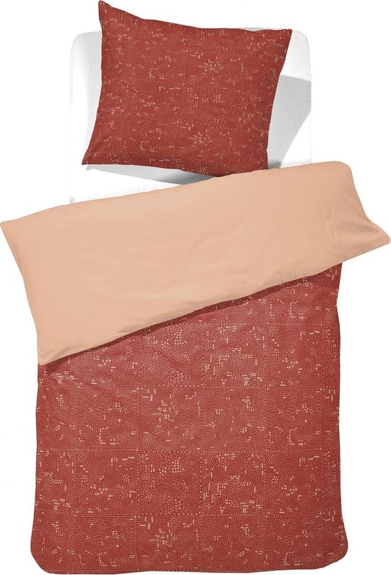 Damai - Dekbedovertrekset - Bio Katoen - 140x200/220 cm - Rood + 1 kussensloop 60x70 van Damai