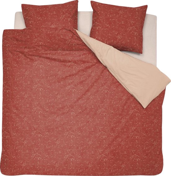 Damai - Dekbedovertrekset - Bio Katoen 240x200/220 cm - Rood + 2 kussenslopen 60x70 van Damai