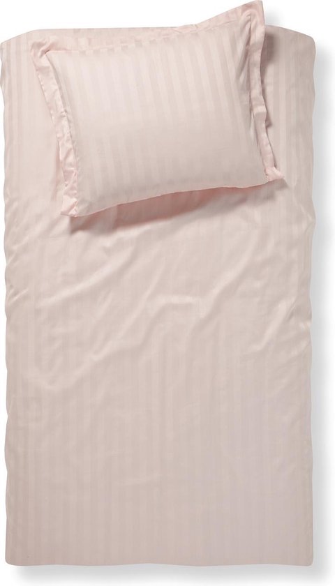 Damai Linea - Dekbedovertrek - 140x200/220 cm - Eenpersoons - Blush + 1 kussensloop 60x70 van Merkloos