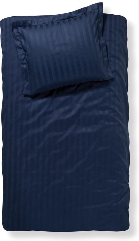 Damai Linea - Dekbedovertrek - 140x200/220 cm - Eenpersoons - Indigo + 1 kussensloop 60x70 van Damai