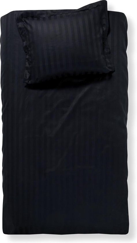 Damai Linea - Dekbedovertrek - 140x200/220 cm - Eenpersoons - Zwart + 1 kussensloop 60x70 van DAM