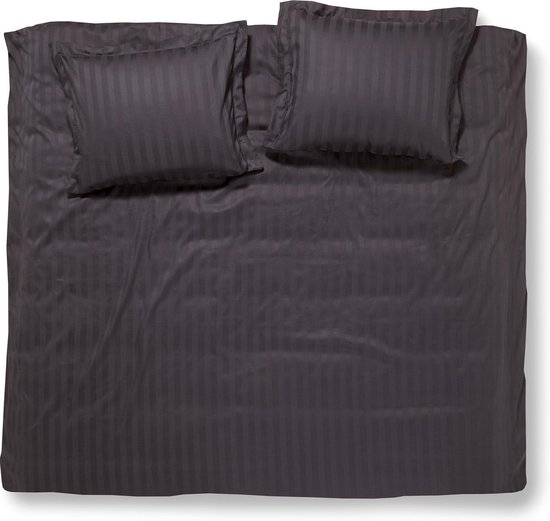 Damai Linea - Dekbedovertrek - 200x200/220 cm - Tweepersoons - Graphite + 2 kussenslopen 60x70 van DAM