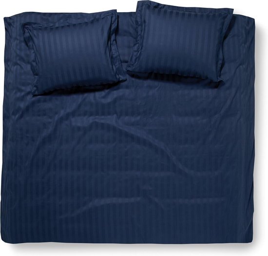Damai Linea - Dekbedovertrek - 200x200/220 cm - Tweepersoons - Indigo + 2 kussenslopen 60x70 van Damai