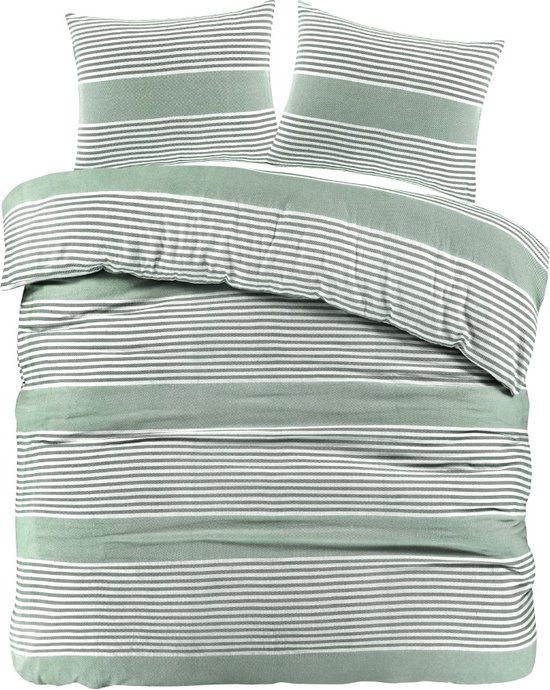 Day Dream Davos - Flanel - Dekbedovertrek - Lits-jumeaux - 240x200/220 cm - Lichtgroen van Day Dream