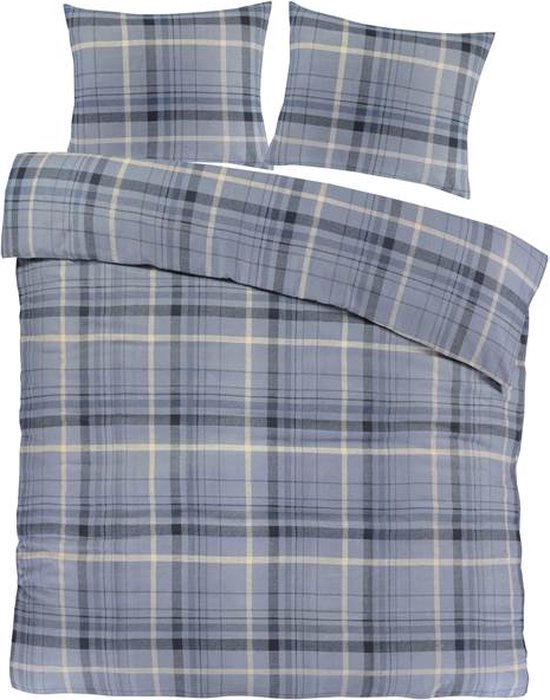 Day Dream Sölden - Flanel - Dekbedovertrek - Tweepersoons - 200x200/220 cm - Blauw