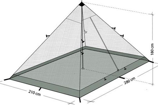 DD SuperLight Pyramid Mesh Tent Family Size van DD Hammocks