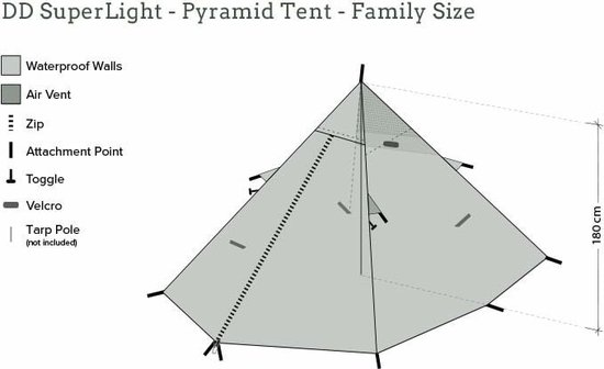 DD SuperLight Pyramid Tent Family Size van DD Hammocks