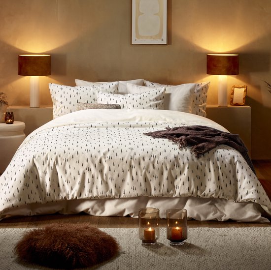 De Witte Lietaer Dekbedovertrek, Dentree Soft White - 240 x 220 cm + 2x 60x70 cm - Katoen flanel van De Witte Lietaer
