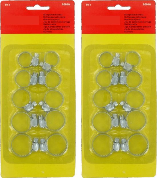 Deal Tools Home And Garden Hoogwaardig Slangenklemmen Set - 8-27 mm - 20 Delig van Merkloos