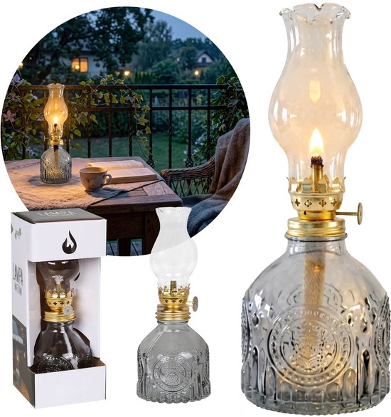 Decoratieve olielamp in retrostijl – 19,5 cm