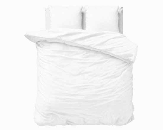 Decoware Dekbedovertrek Uni 240x220 cm - Wit - Katoen - Met Kussenslopen - Lits-jumeaux
