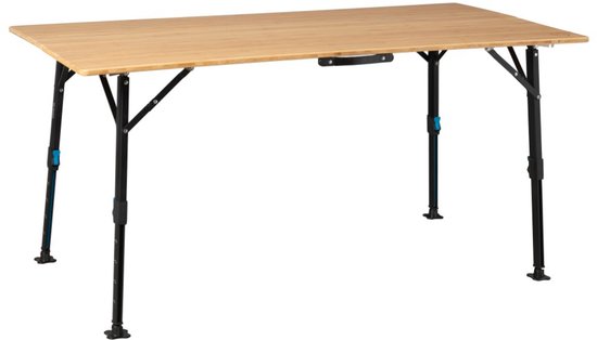 Defa Bamboe - Campingtafel - 140 x 72 cm - Verstelbare poten - Opvouwbaar als koffer - Inclusief draagtas van Merkloos