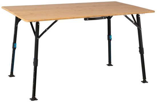 Defa Bamboe Tafel - Campingtafel - Bamboe blad 120x72 cm - Aluminium onderstel - Verstelbare poten van Defa