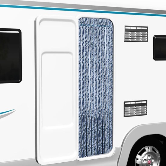 DEGOR Kattenstaart - vliegengordijn Camper - blauw/wit - 60x190cm van DEGOR