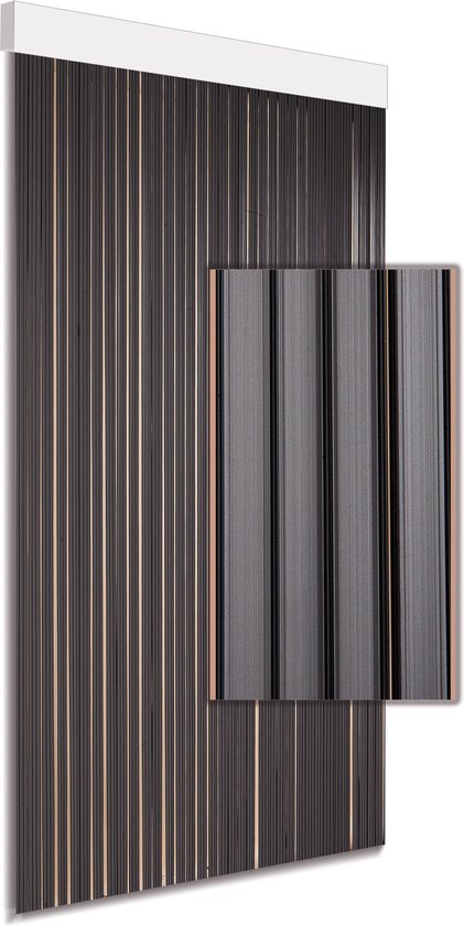DEGOR Luxe vliegengordijn/deurgordijn Lamellen Tira antraciet- zwart 90 x 215 van DEGOR