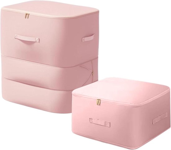 Dekbed Opbergzak - Opbergsysteem Kleding - Ruimte Besparen - Zelfcompressie Technologie - 19x25x10 cm - Roze