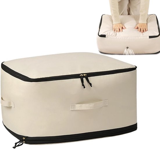 Dekbed Opbergzak - Opbergtas Dekens - Kast Ordenen - Vochtwerend Materiaal - 52 x 42 cm - Zwart