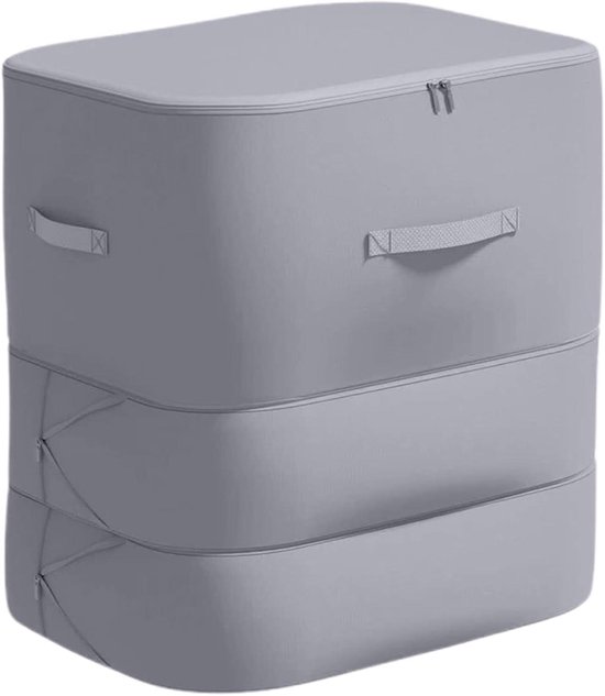 Dekbed opbergzak - Organisatie tas - Ruimte besparen - Zelfcompressie technologie - 19L x 25B x 10H cm - Grijs