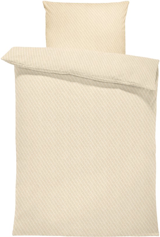 Dekbedovertrek 100% Katoen Premium - 140 x 200cm - 1 persoon - Jeans Beige van Merkloos