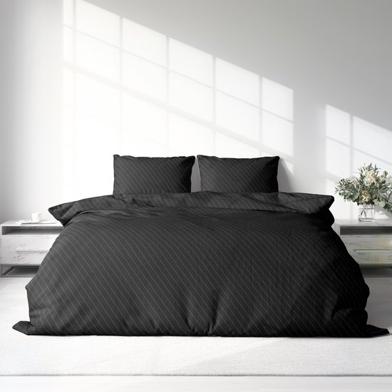 Dekbedovertrek 100% Katoen Premium - 200 x 200(220)cm - Tweepersoons - Jeans Black van Merkloos