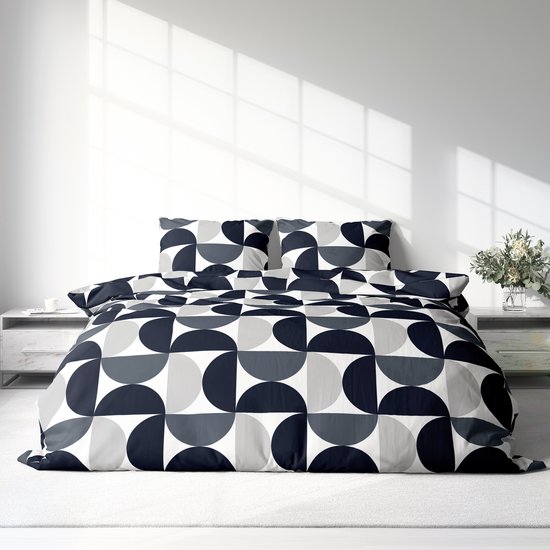 Dekbedovertrek 100% Katoen Premium - 240 x 220cm (Lits-jumeaux) - CircleSquare Blauw van Beddenplein