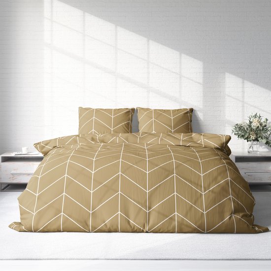 Dekbedovertrek 100% Katoen Premium - 240 x 220cm (Lits-jumeaux) - Grate Gold van Decoways