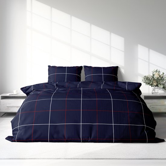 Dekbedovertrek 100% Katoen Premium - 240 x 220cm (Lits-jumeaux) - Modern Check van Purevida Home