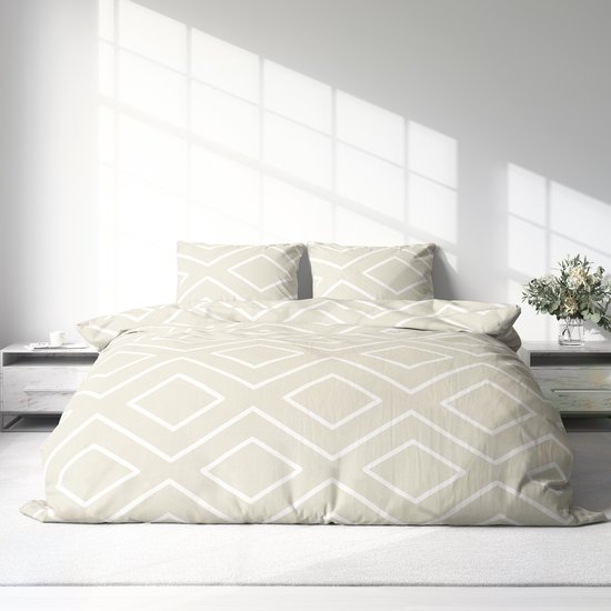 Dekbedovertrek 100% Katoen Premium - 240 x 220cm (Lits-jumeaux) - Renaux Beige