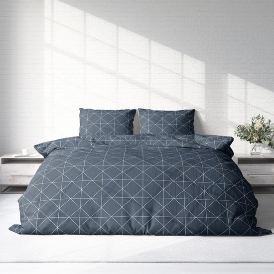 Dekbedovertrek 100% Katoen Premium - 240 x 220cm (Lits-jumeaux) - Ruiten van Luna Bedding.