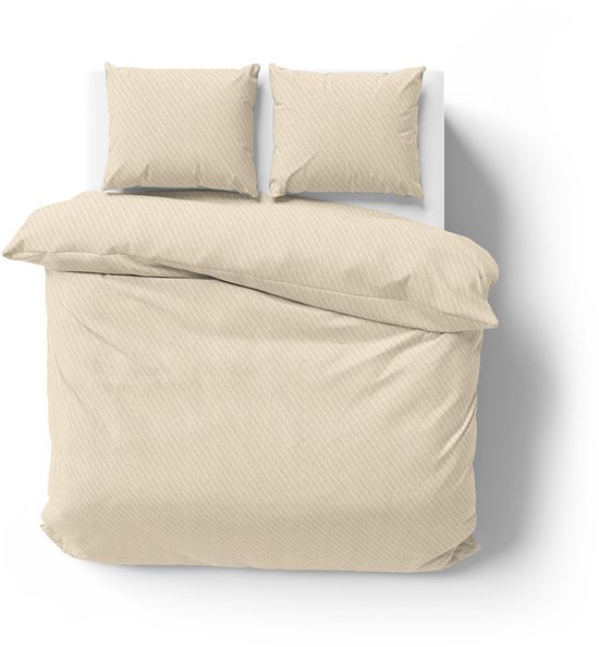 Dekbedovertrek 100% Katoen Premium - 240 x 260 cm - Extra breed - Jeans Beige van Merkloos
