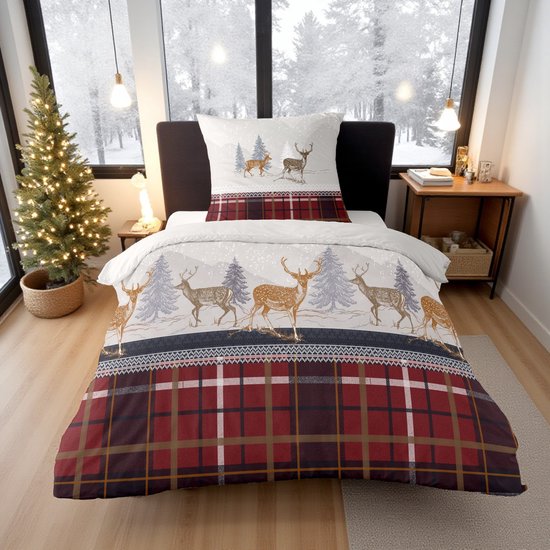 Dekbedovertrek Flanel - Winter - 1 persoon - 140 x 200 cm - Lagimrof van Merkloos