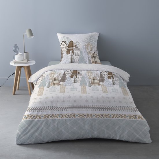 Dekbedovertrek Flanel - Winter - 1 persoon - 140 x 200 cm - siew van Merkloos