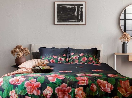 Dekbedovertrek Katoen Satijn Bed of Roses - Lits Jumeaux 240x200/220 cm + 2 Kussenslopen - 350TC Zeer mooie kwaliteit