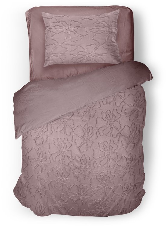 Dekbedovertrek Microvezel Tufted Bloom Blush - 140x200/220cm - Mauve
