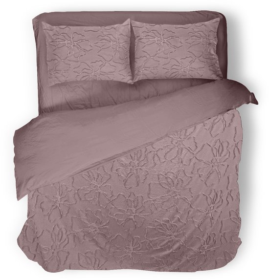 Dekbedovertrek Microvezel Tufted Bloom Blush - 240x200/220cm - Mauve