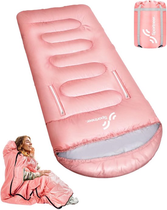 Deken Slaapzak Buitenleven 200x85 cm - 3-4 Seizoenen Campingslaapzak voor Volwassenen en Kinderen van Merkloos