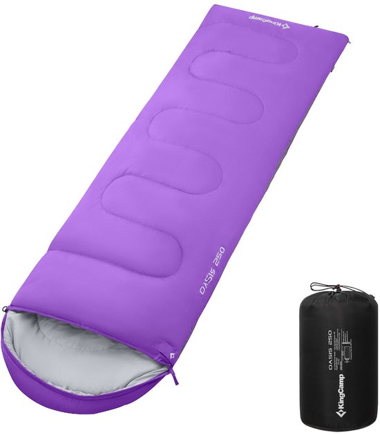 Deken-slaapzak Oasis 250 zomer - Camping Outdoor 2,2 m lang & breed -3 °C