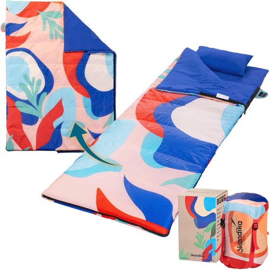 Deken Slaapzak - Outdoor Dekbed - Kamperen & Reizen - Koppelbaar tot tweepersoons - 220 x 80 cm - Coralflame van Merkloos