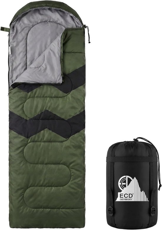 Deken Slaapzak - Outdoor Slaapzak - Kamperen Reizen - Volledig Uitklapbaar - 210 cm - Khaki