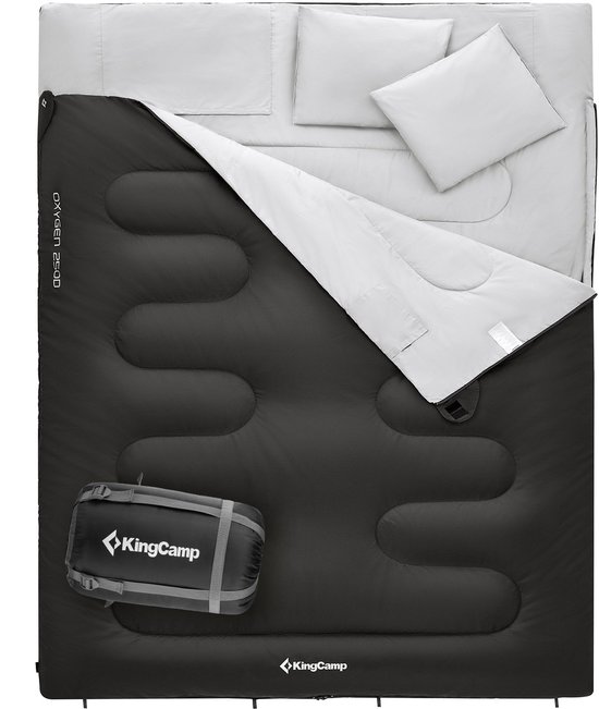 Deken-slaapzak Oxygen 250 D - 2-persoons dubbele slaapzak XL lang -3 °C