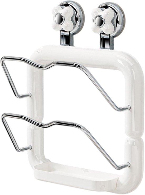 Deksel Organizer, Anti-Slip 2-Tier Pan Deksel Organizer Pot Deksel Rack - Herbruikbare Pot en Pan Rack, Deksel Houder Organizer voor Kast Deur/Muur Pot Deksels