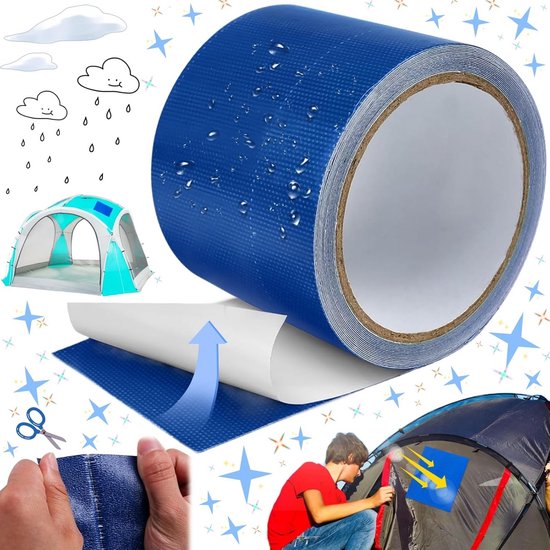 Dekzeil Reparatie Tape - Waterdicht Zeil Tape - Buiten Repareren - Sterke Hechting - 5 Meter Lang - Blauw