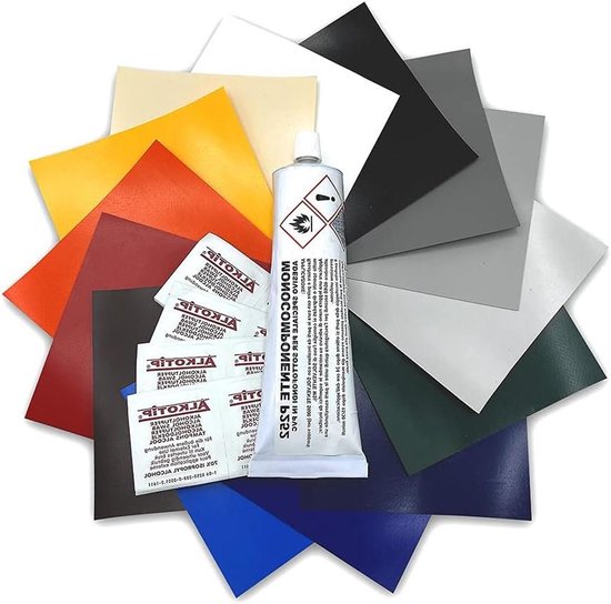 Dekzeil Reparatiekit - Zeil Reparatieset - Zeilen Repareren - Waterdicht UV-Bestendig - 100x100cm - Stofgrijs van Merkloos