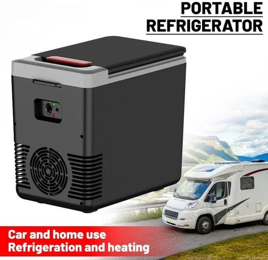 Deliqa mini koelkast - draagbare koelkast - 10 liter - handig voor onderweg/camping/caravan - 12 volt/220volt - 45 watt - koelen en verwarmen - reiskoelkast van Merkloos